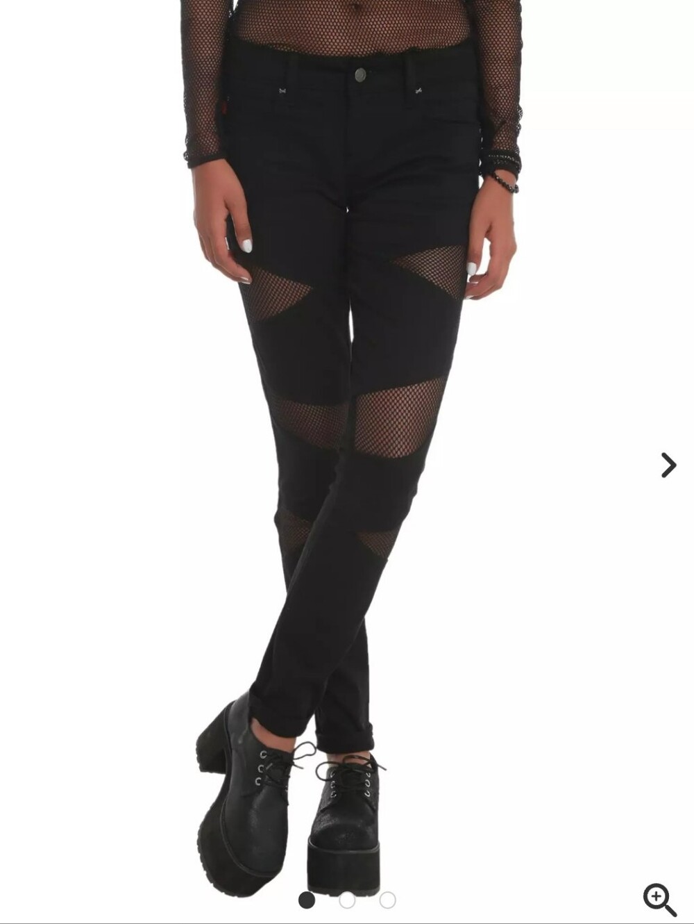 Like New, Royal Bones By Tripp Black Mesh Skinny Jeans Sz 1 Punk Streetwear Goth